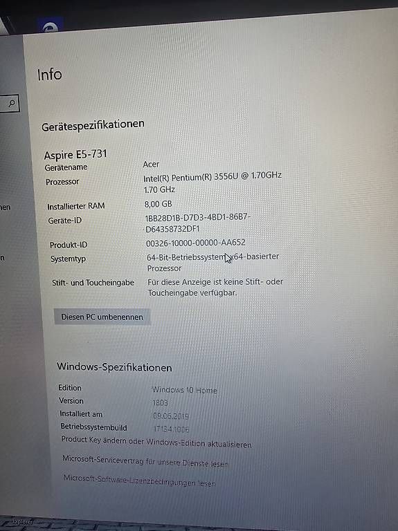 Notebook: Laptop Acer Aspire – Usato da Küssnacht am Rigi venduto da marcotresch01 2