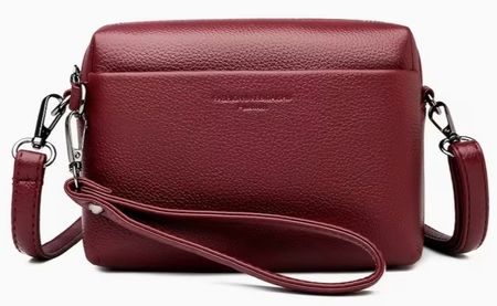 Damenhandtasche aus Kunstleder in Burgunderrot