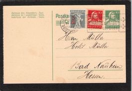 GS 10 Rp Tell mit Zusatzfrankatur ,links perf., 31.lll.1922