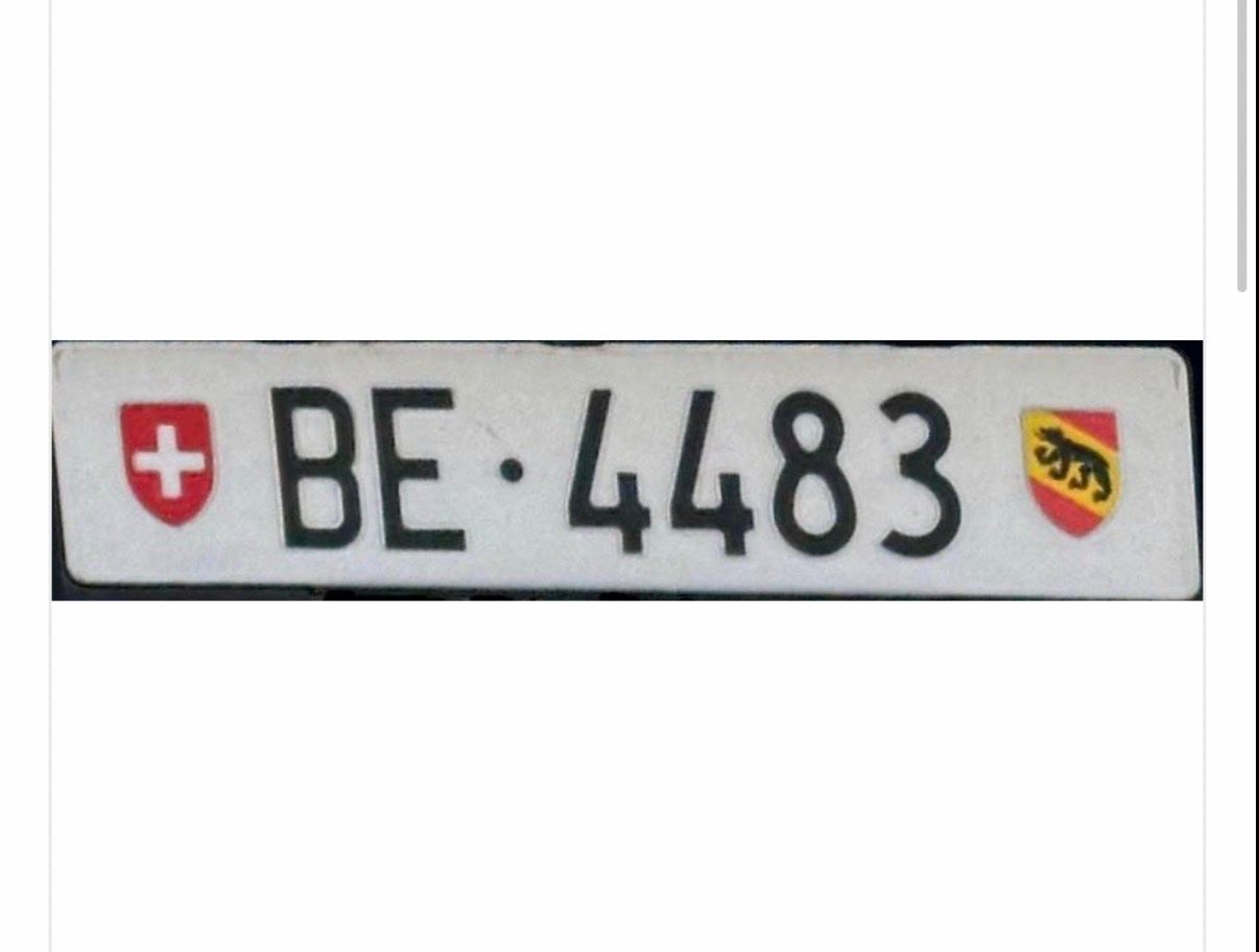 Insegne: Kontrollschild BE 4483 – Usato da Lengnau BE venduto da bossi3390