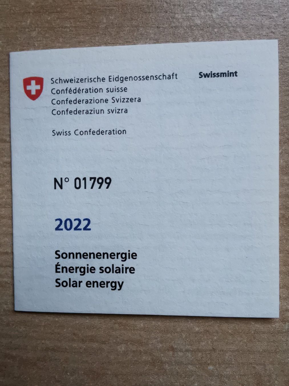 Tutti le monete: Pièce de 20.00 "ENERGIE SOLAIRE" 2022 – Nuovo e nell'imballaggio originale da Carouge GE venduto da mic_vjr5 3