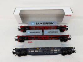 Märklin 47057, 47058, 47059 3er Set Container-Tragwagen