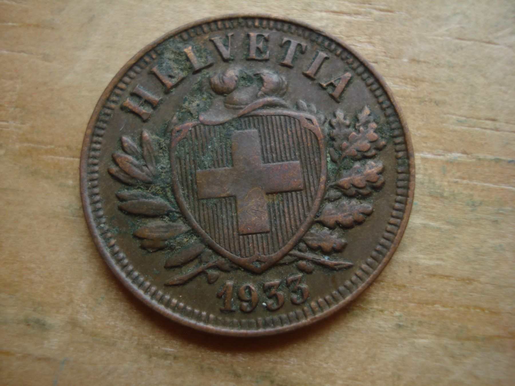 Tutti le monete: (W5) 2 Rappen 1933 – Usato da Erlach venduto da Net-Coins