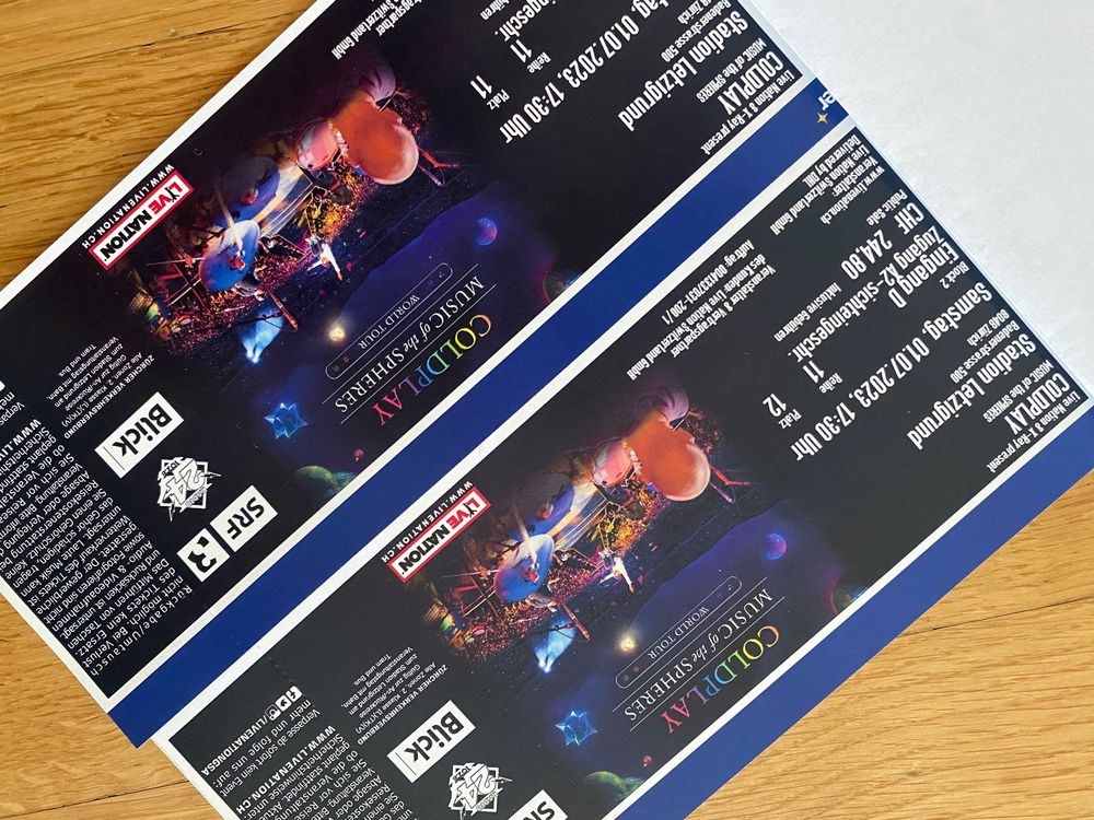 Coldplay Tickets 2 Stk. Kaufen auf Ricardo