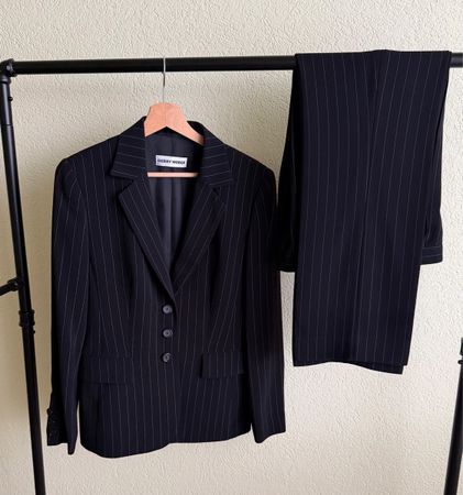 Damen Hosenanzug Gerry Weber gestreift schwarz gepflegt