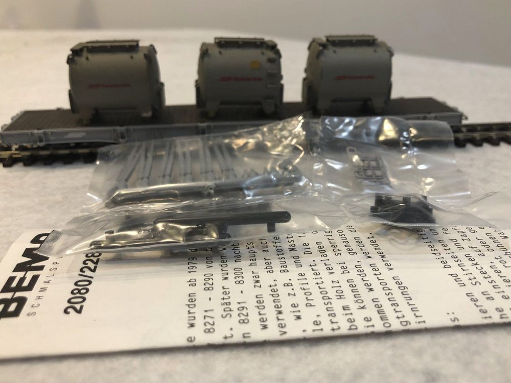 Wagon Plat BEMO HOm 2280 102 - RHB RP W 8282 - Époque 4 - Modélisme Ferroviaire