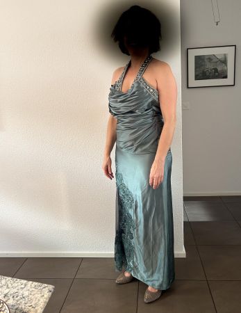 Cocktail Kleid Alta Moda Luan Sarè grün, Taillienumfang 70cm