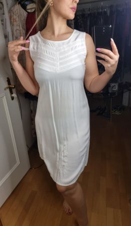 Weisses Sommerkleid mit Stickerei Gr. 38/40