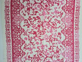 Edle Pashmina Stola mit reichem Muster - Pink/Off-White