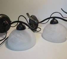 Wandlampen Paar - Eisen Glas Made in Italy   26 abstehend  1