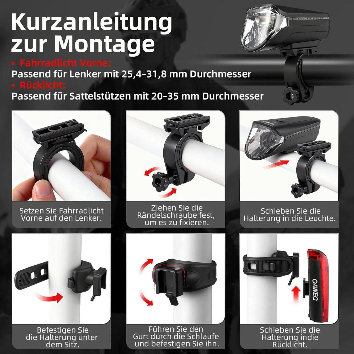 Ersatzteile: Fahrradlicht Set StVZO 100 Lux USB-C – Neu und originalverpackt aus Suhr von SchnapperCH 4