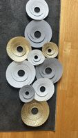 Wanddeko Metall Kreise Gold Silber Grau Modern Deko 48