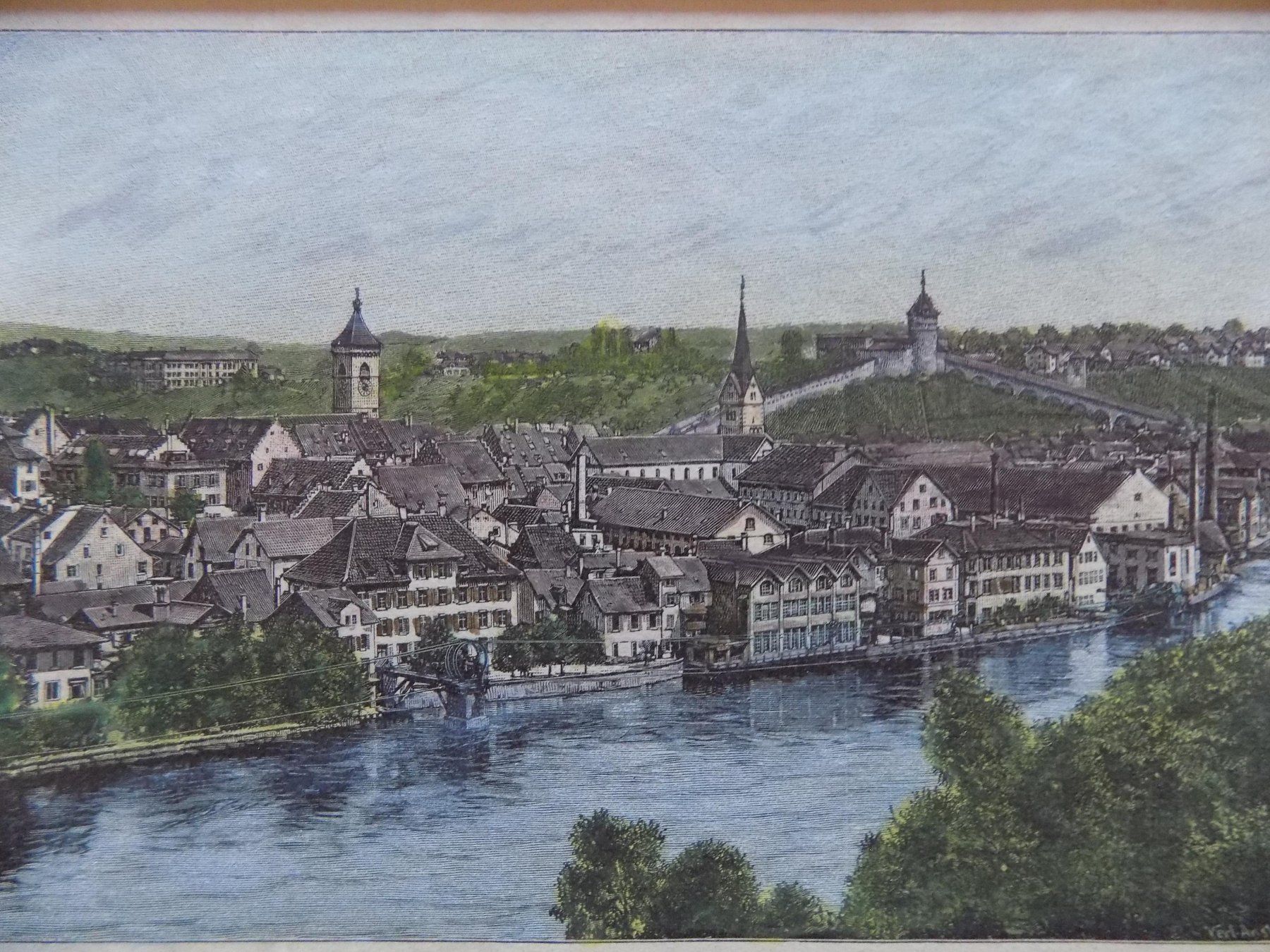 Incisioni: Schaffhausen kolorierte Xylographie – Usato da Risch venduto da Rischli15 1