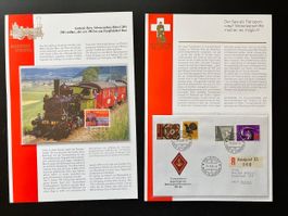 Schweiz: 2 Themablätter Bahn- und Feldpost 1994/96