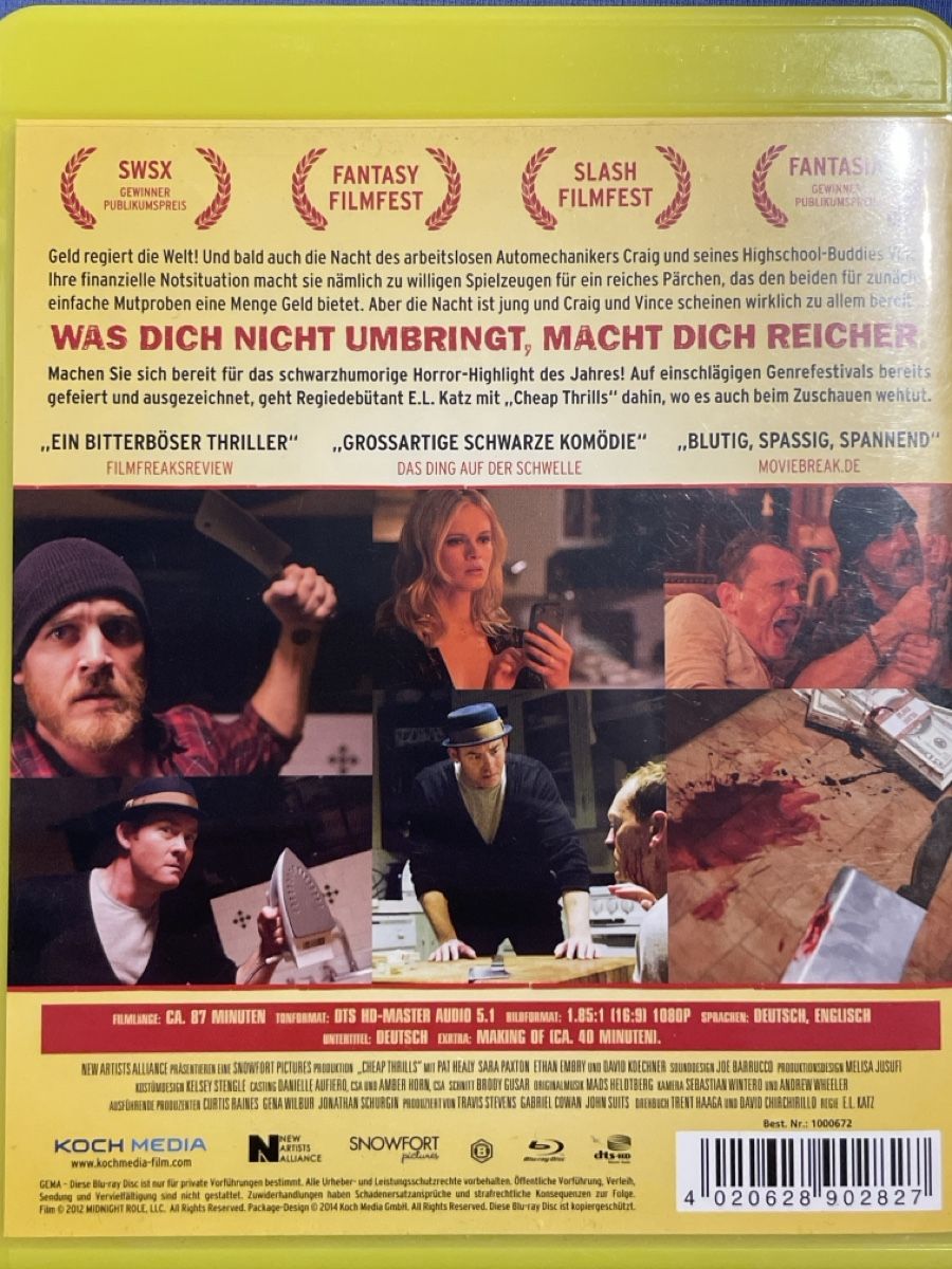Tutti i DVDs: Cheap Thrills (2013)  selten – Nuovo (secondo la descrizione) da Waldenburg venduto da Gonzo8 1