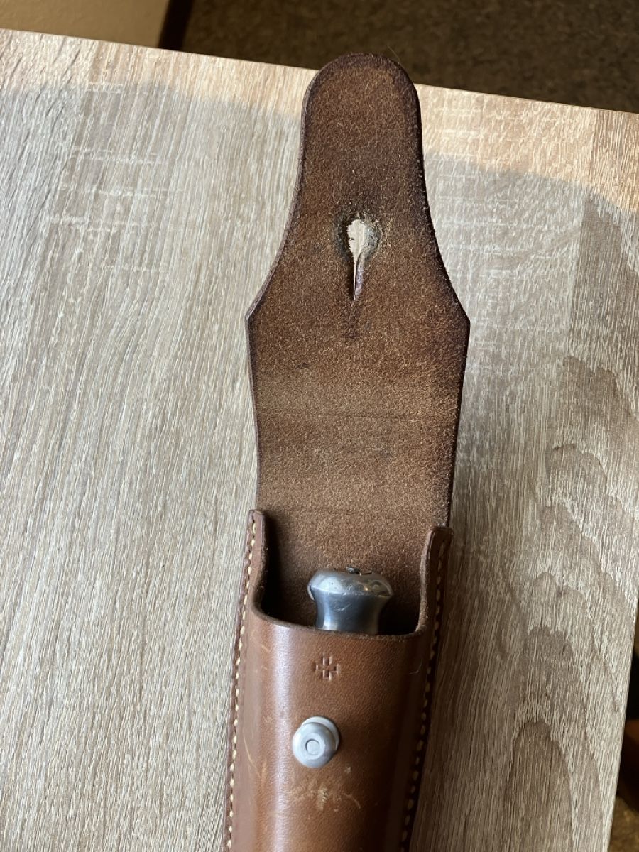 Accessori: Jagdmesser mit massivem Lederetui braun – Usato da Grenchen venduto da Hoss 1