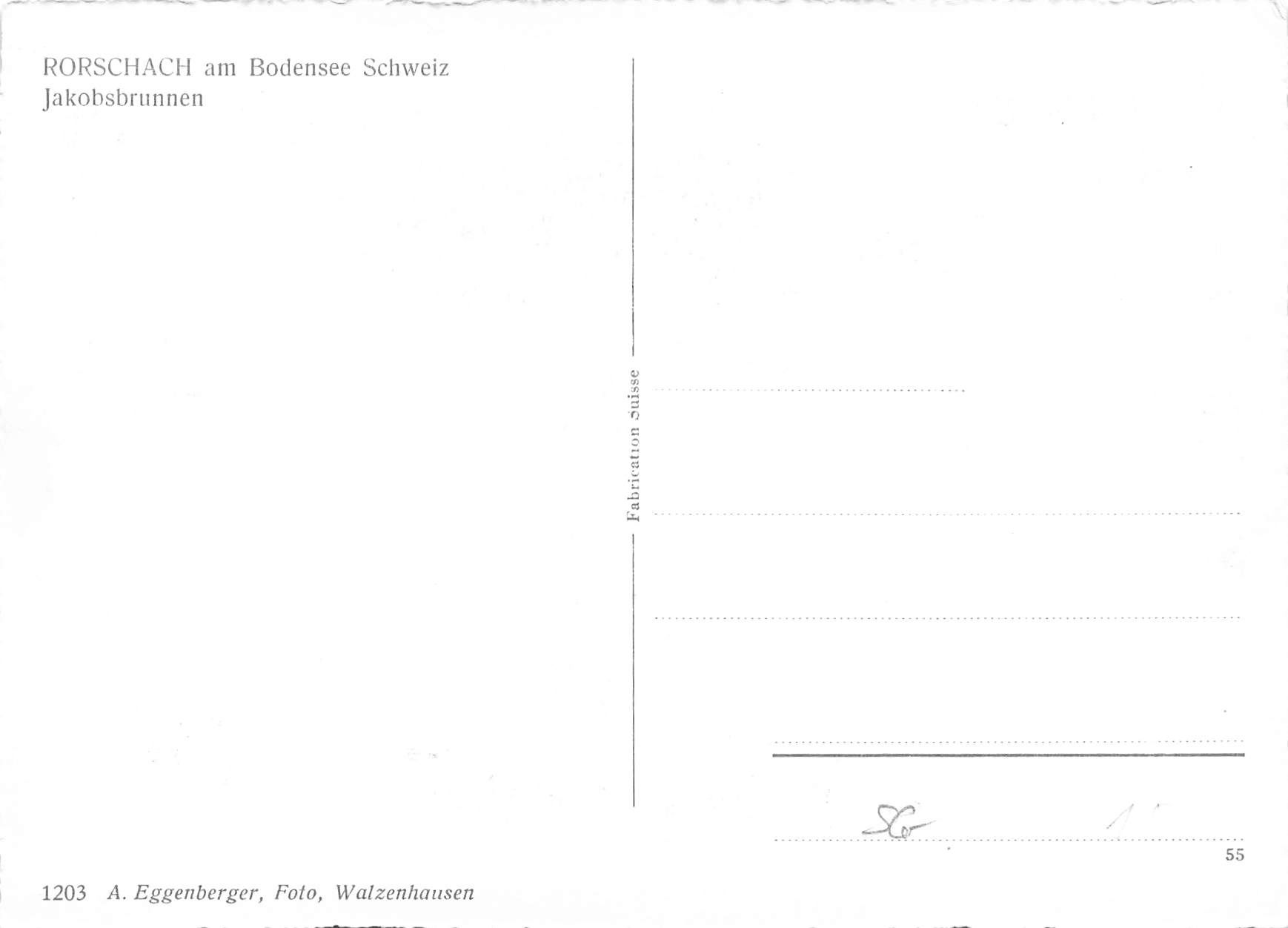 Cartoline postali: Rorschach (SG) Jakobsbrunnen – Usato da Biasca venduto da Blenio71 1