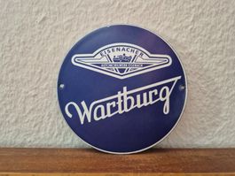 Emailschild Wartburg Eisenach Werkstatt Logo Emaille Schild