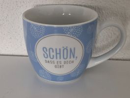 Grosse Tee- Kaffeetasse SCHÖN DASS ES DICH GIBT Inhalt 4dl