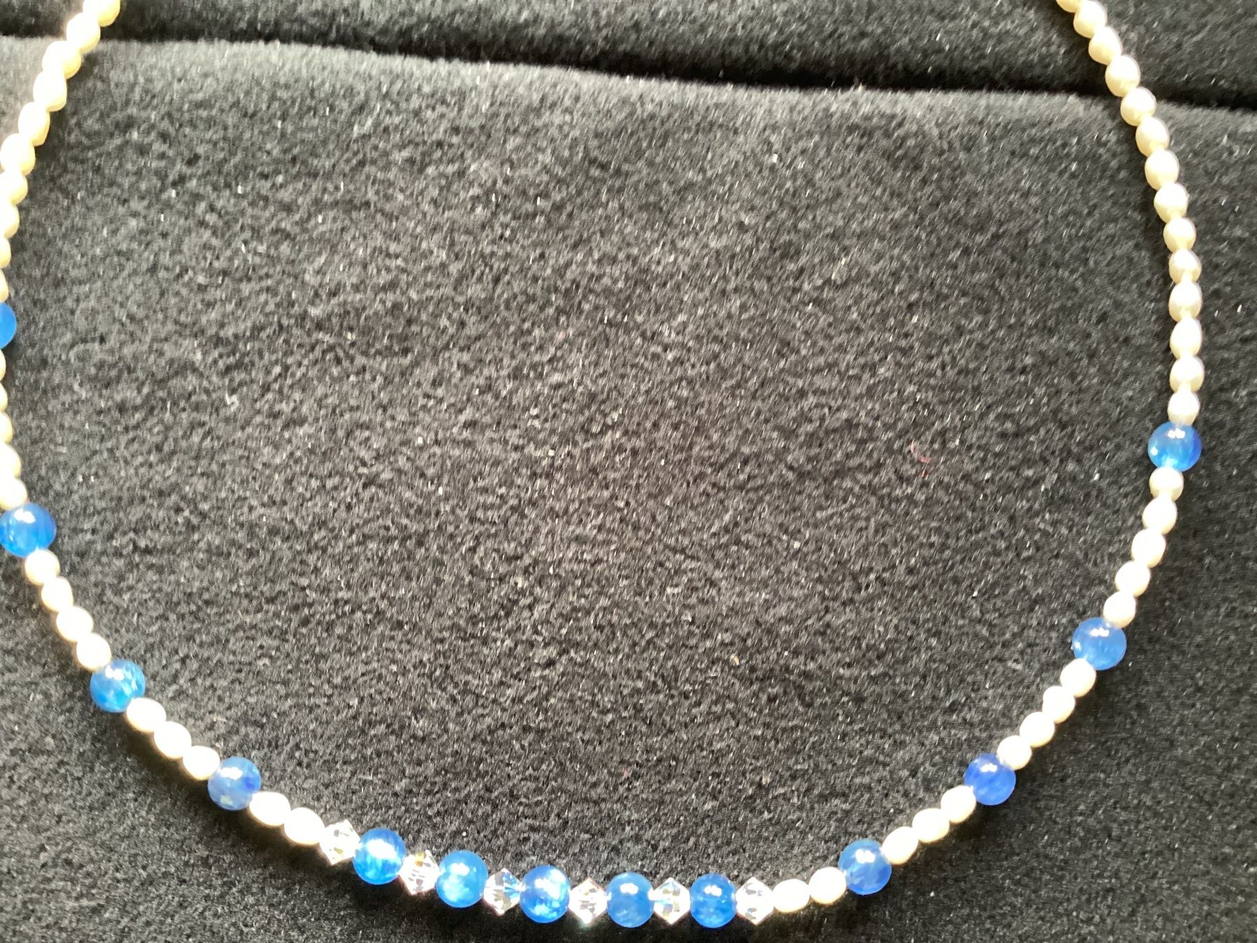 Catenine: Feine moderne Edelsteinkette: Amazonit + Süsswasserperle – Nuovo e nell'imballaggio originale da Laax venduto da kri_95f5 3