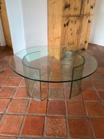 Vintage Glas Couchtisch Ø100 cm | 70er Design