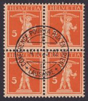 Nr. 152 Viererblock mit Sonderstempel LAUSANNE