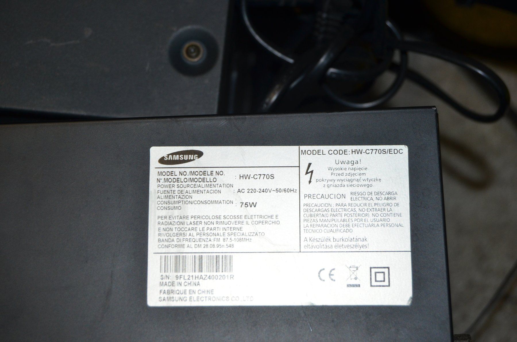 Samsung Ricevitori: Samsung HW-C770S Receiver – Usato da Collonges venduto da arashee 6