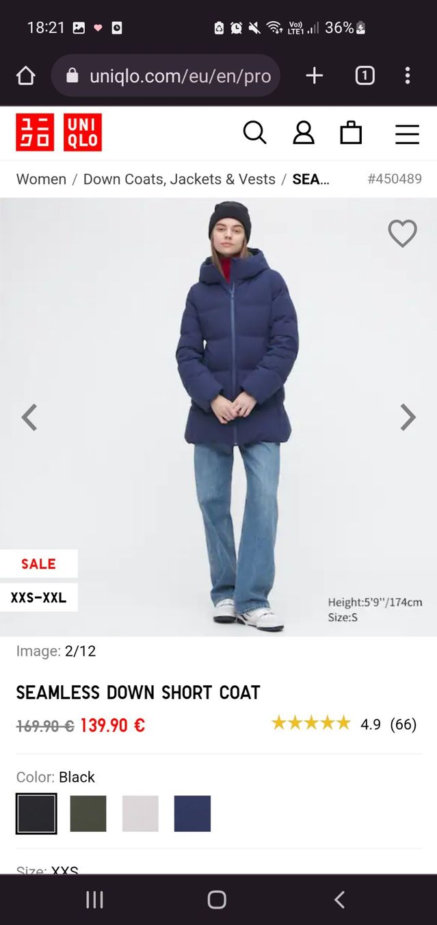 Uniqlo Cappotti: UNIQLO Down coat S – Usato da Buchs AG venduto da sxf96 5