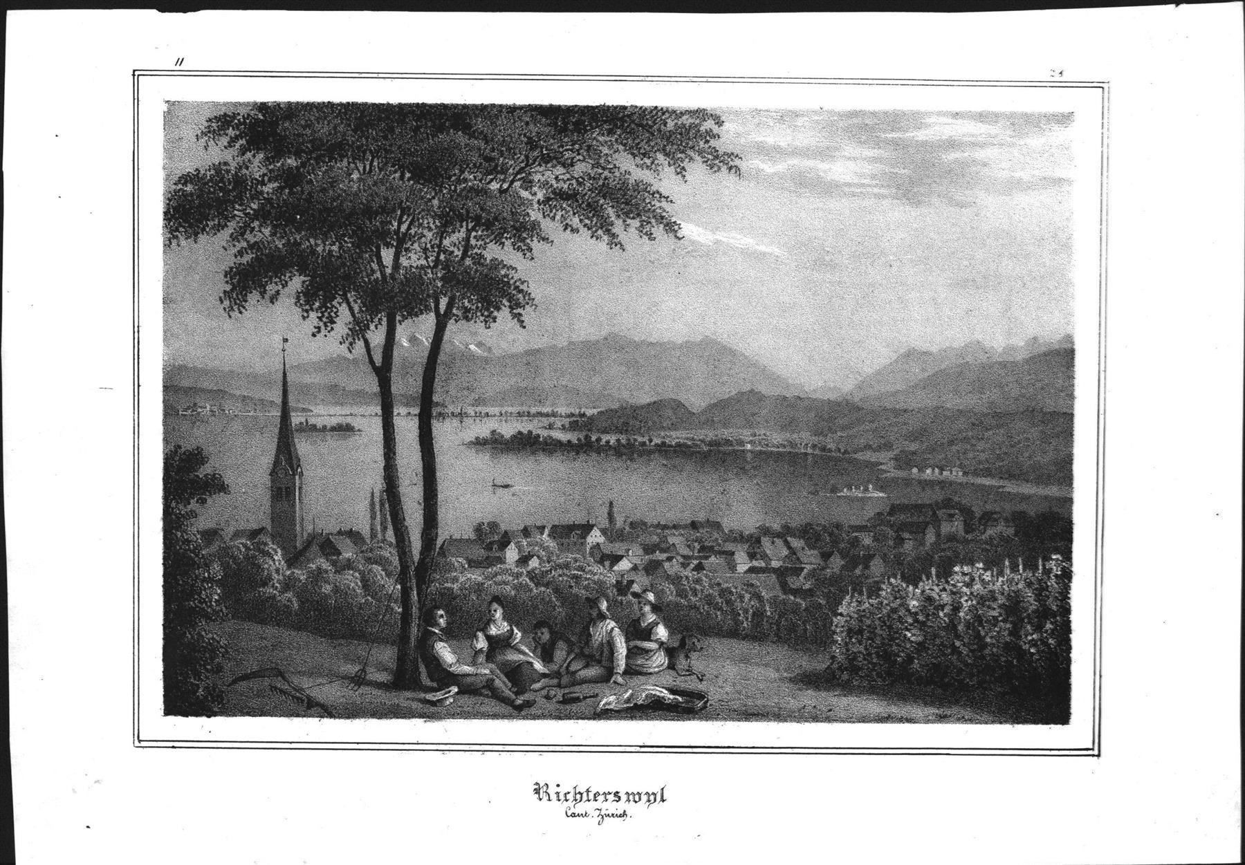 Incisioni: Richterswil  Lithographie 1838 – Usato da Rafz venduto da Helvet32