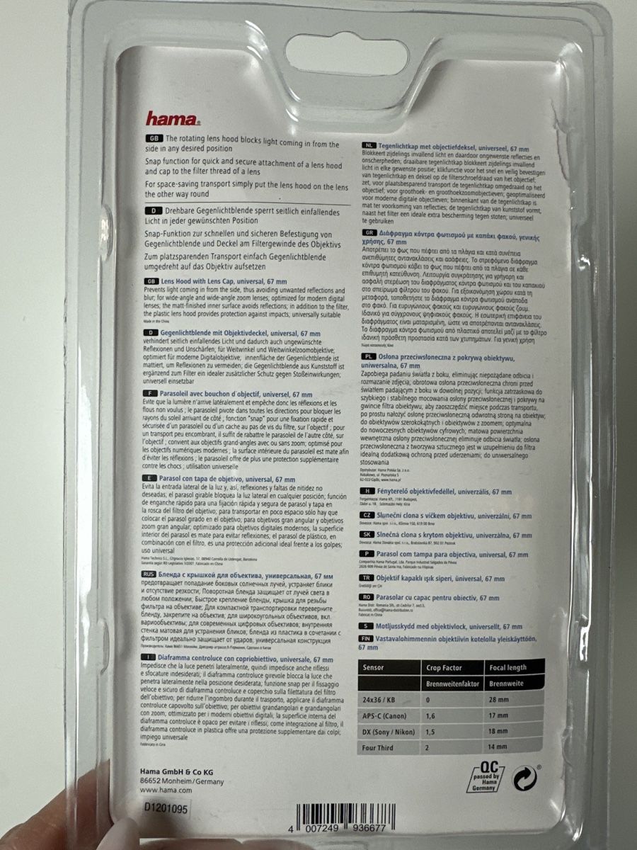 Hama Obiettivi: Gegenlichtblende universal 67mm – Nuovo (secondo la descrizione) da Aarburg venduto da Tonija 1