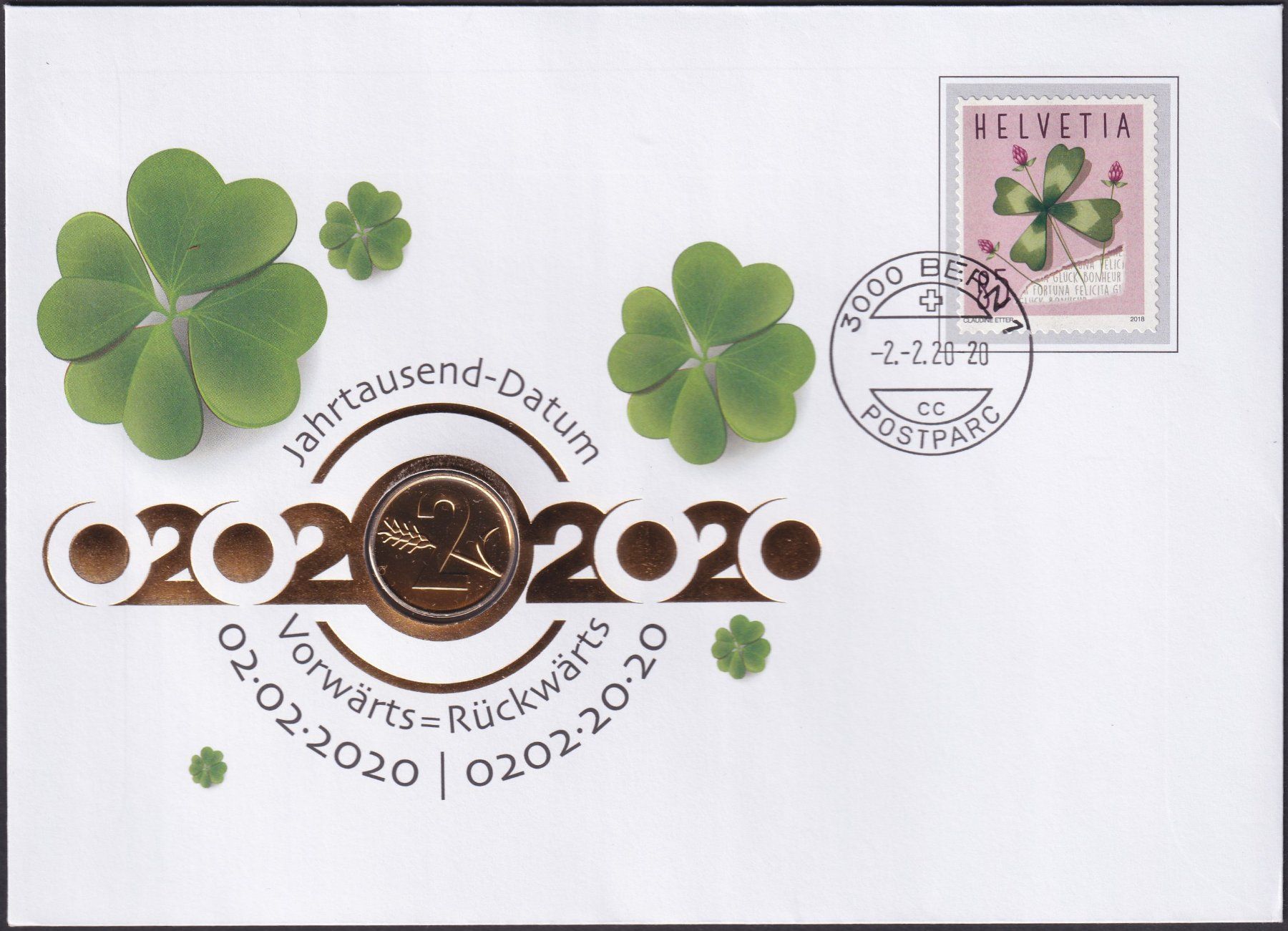 Tous les timbres: 2020, Numisbrief/Münzbrief "2.2.2020" mit 2 Räppler. – D'occasion à Sursee par Luzernerraute