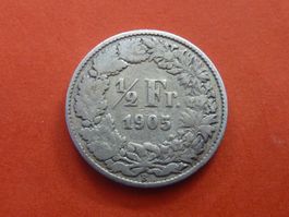 1/2 Fr.  1905  -  ungereinigt  -