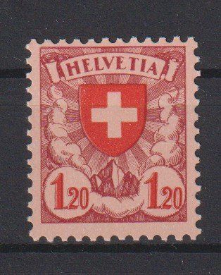 Tutti i francobolli: Schweiz: Wappenmuster Fr: 1.20  1940 / Postfrisch – Nuovo (secondo la descrizione) da Dällikon venduto da Minita