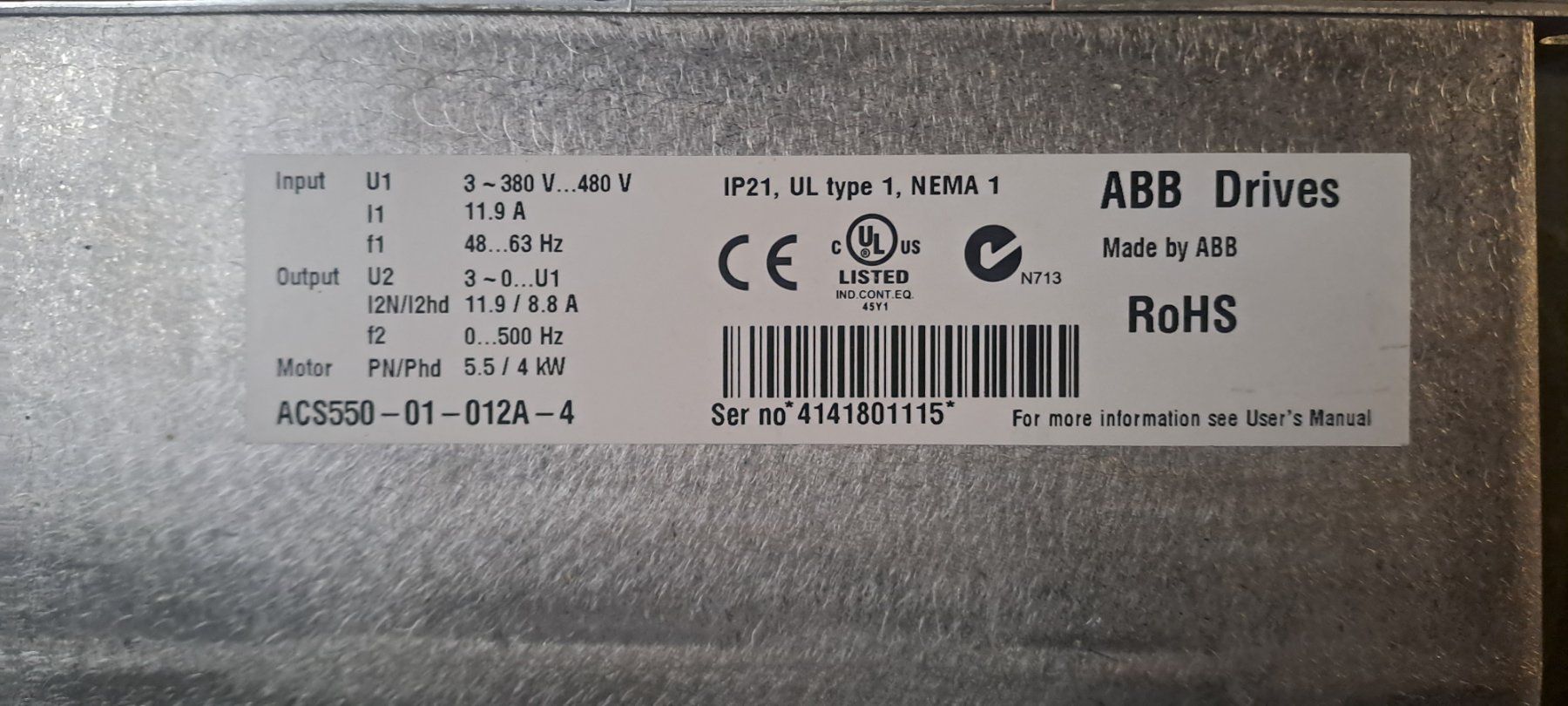 ABB Konverter: Frequenzumrichter ABB ACS 550 – Gebraucht aus Engwang von CHRUHL 2