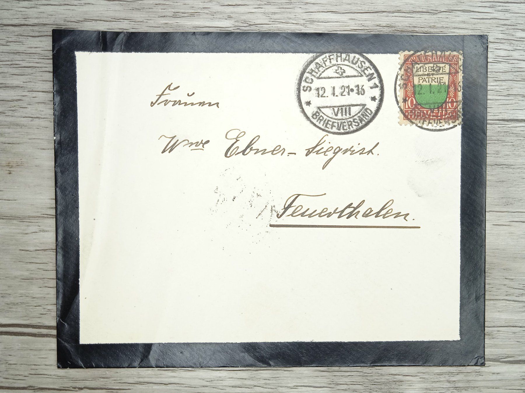 Tutti i francobolli: TR72 Enveloppe + Timbre Suisse 1921 – Usato da Cousset venduto da Patrick_Collections