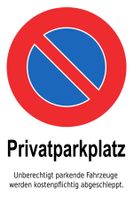 Blechschild Privatparkplatz 45 x 30 cm Parkverbot parkieren