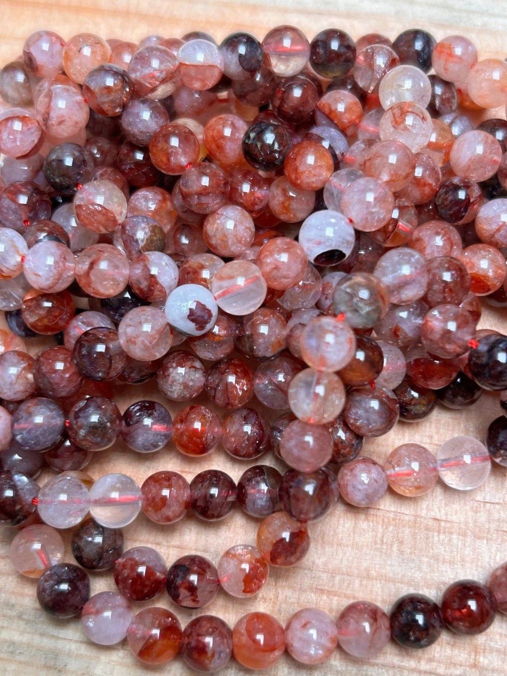Minerali & Pietre curative: Strang echte red quarz Kugeln / stone beads 8 mm – Nuovo e nell'imballaggio originale da Niederrohrdorf venduto da Ytobi 5