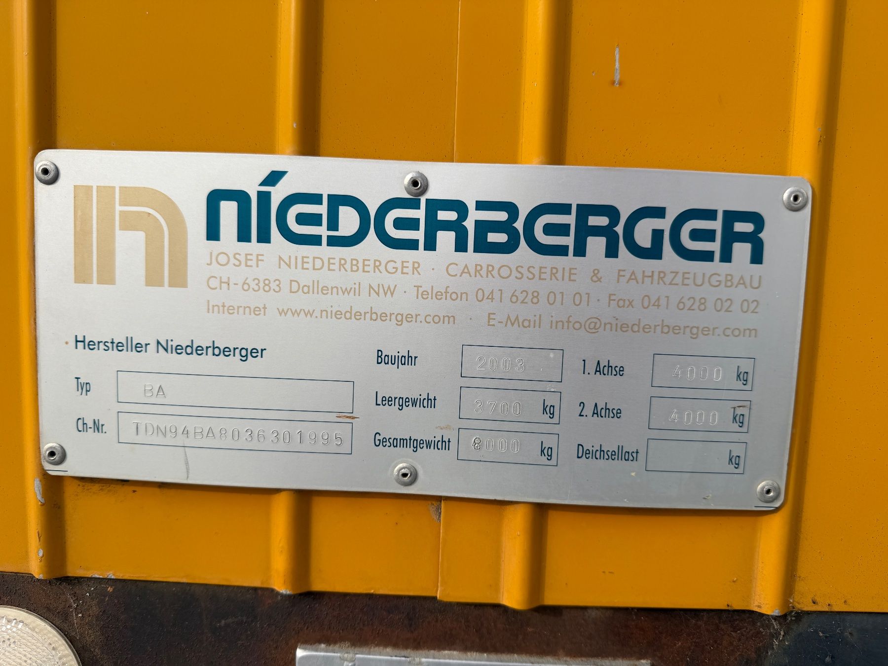 Niederberger Anhänger: Niederberger Baustellenwagen Typ BA – Gebraucht aus Augst BL von MertBauGmbH 9