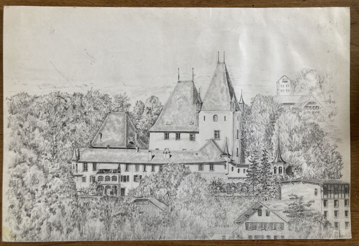 Dipinti: Bleistiftzeichnung vom Schloss Worb – Usato da Münsingen venduto da Rehtre