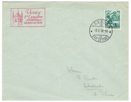 Lettre de Vevey cachet S190 pour Schwende le 8.X.38