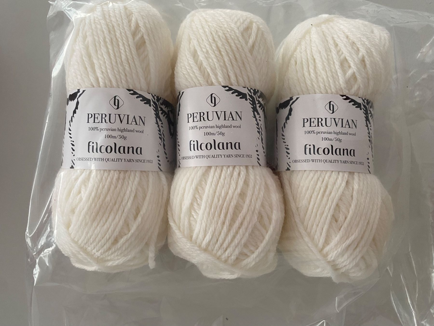 Lana: Filcolana Peruvian 3 Knäuel – Nuovo e nell'imballaggio originale da Uster venduto da LisaH01