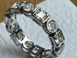 Luxus Elegante Gr: 19/9 Ring Memoire Farbe :  Silber