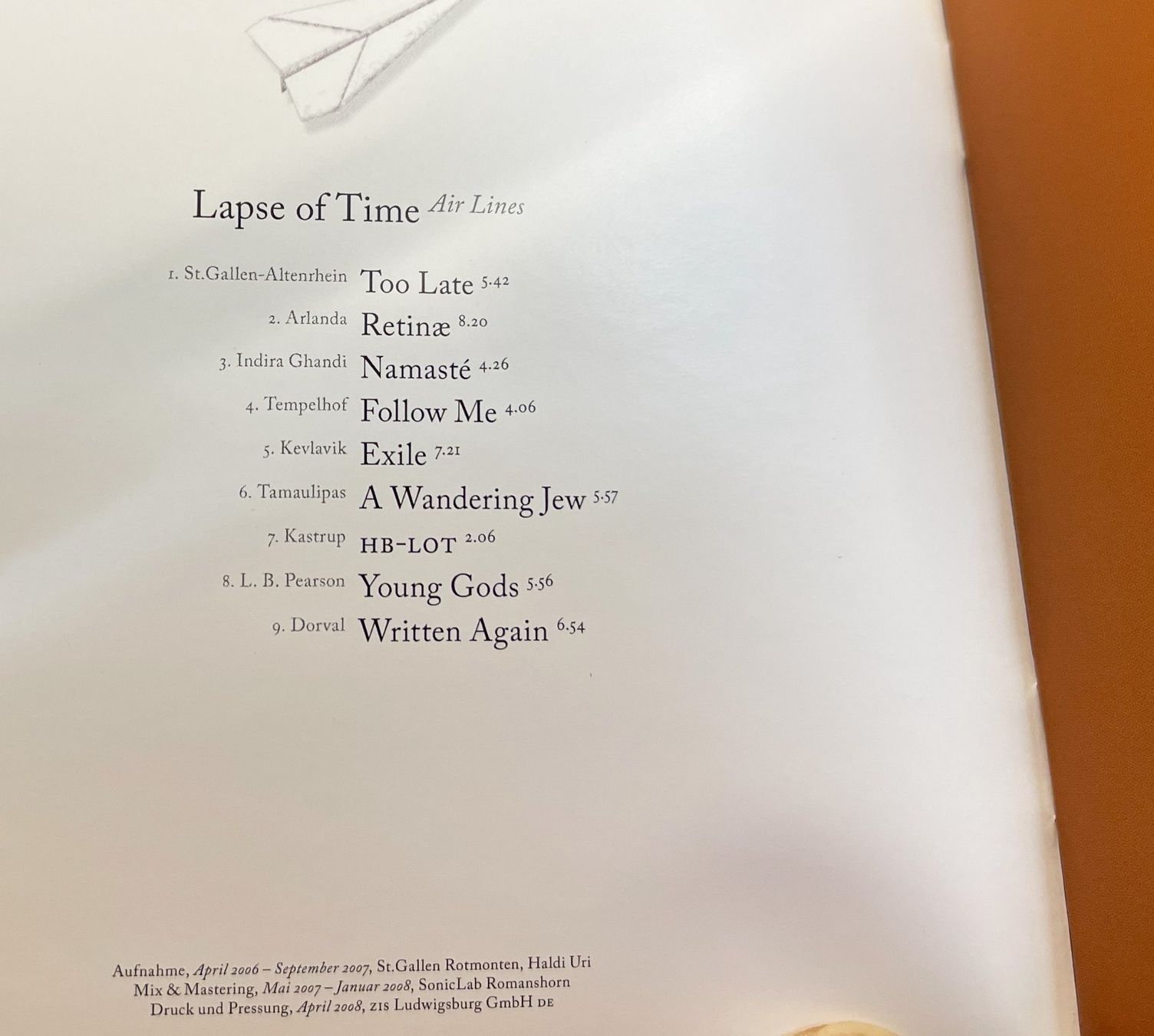 CD: Lapse of Time Air Lines CD – Usato da Oftringen venduto da Vucki 1