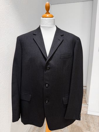 Scabal London Sakko Herren Gr. 56 Schurwolle Dunkelgrau