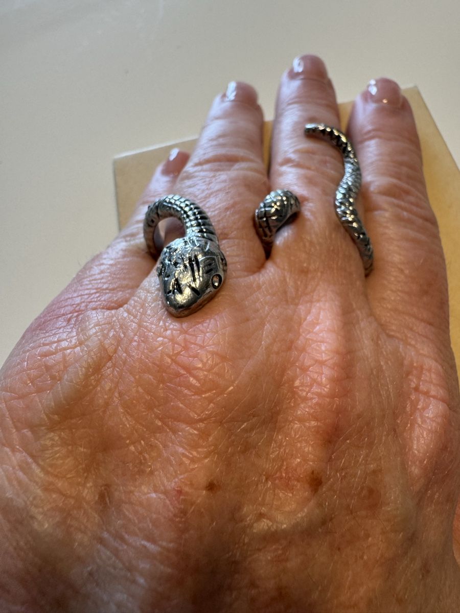 Anelli: Schlangenring, 2 Finger, Vintage Statement Ring Schlange  – Usato da Zumikon venduto da calibru 3