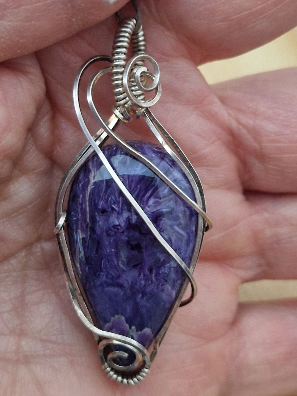 Ciondoli: Splendide CHAROITE en Pendentif, lithothérapie – Nuovo (secondo la descrizione) da SAXON venduto da Mariposita1428 2
