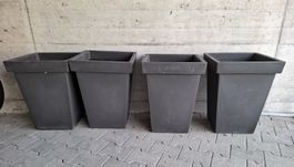 4 x grosser Pflanzentopf, anthrazit, ca. 30 x 55 cm