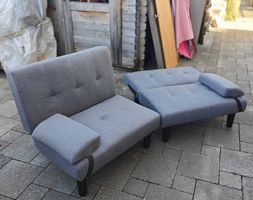 Schlafsofa grau 168x95 cm, in zwei Sitze/Hocker aufteilbar
