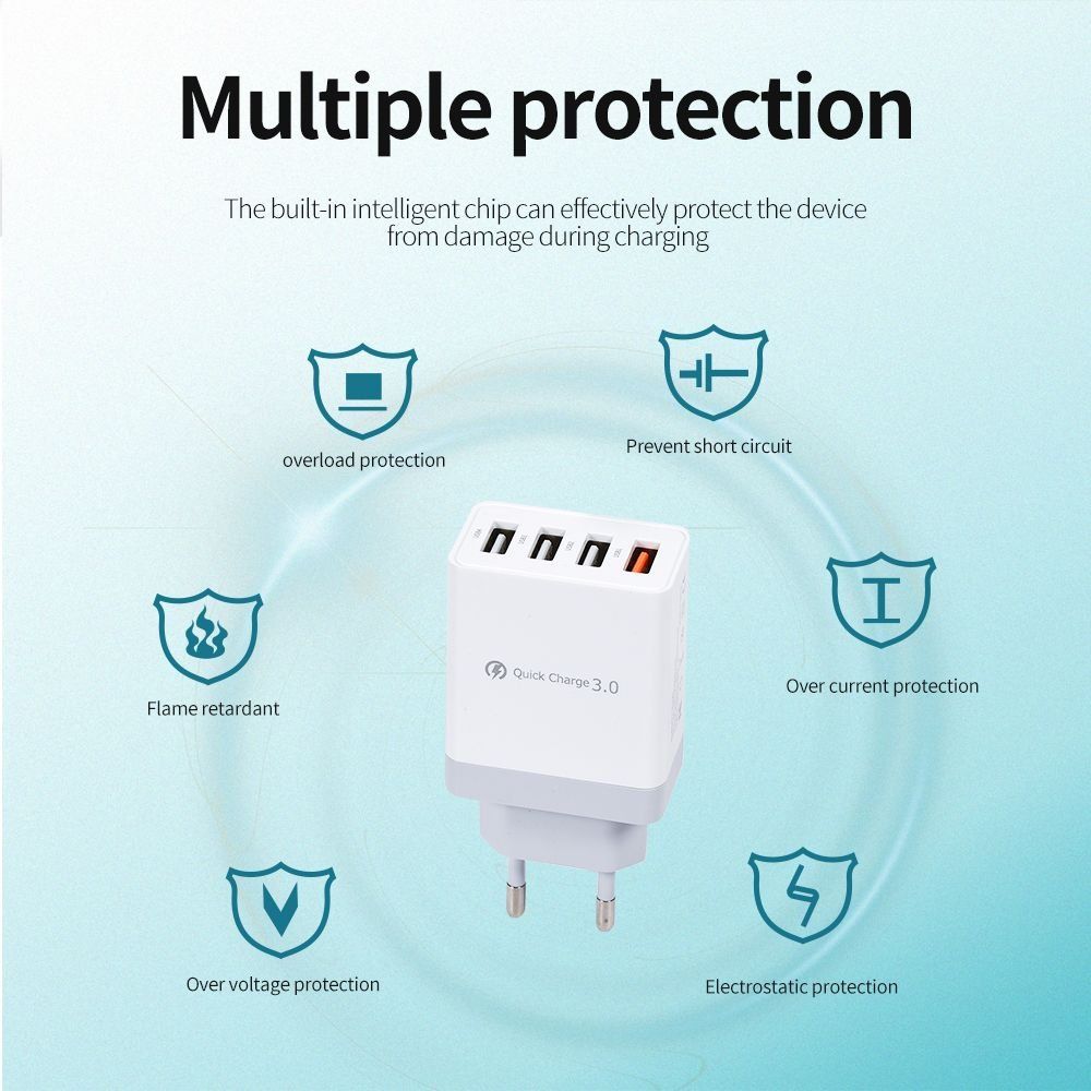 Caricabatterie: USB-Netzteil mit Schnell-Ladefunktion, 4-Port – Nuovo e nell'imballaggio originale da Giubiasco venduto da news-shop 4
