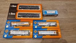 Set H0 Eisenbahnwagen Lima, Märklin, ROCO